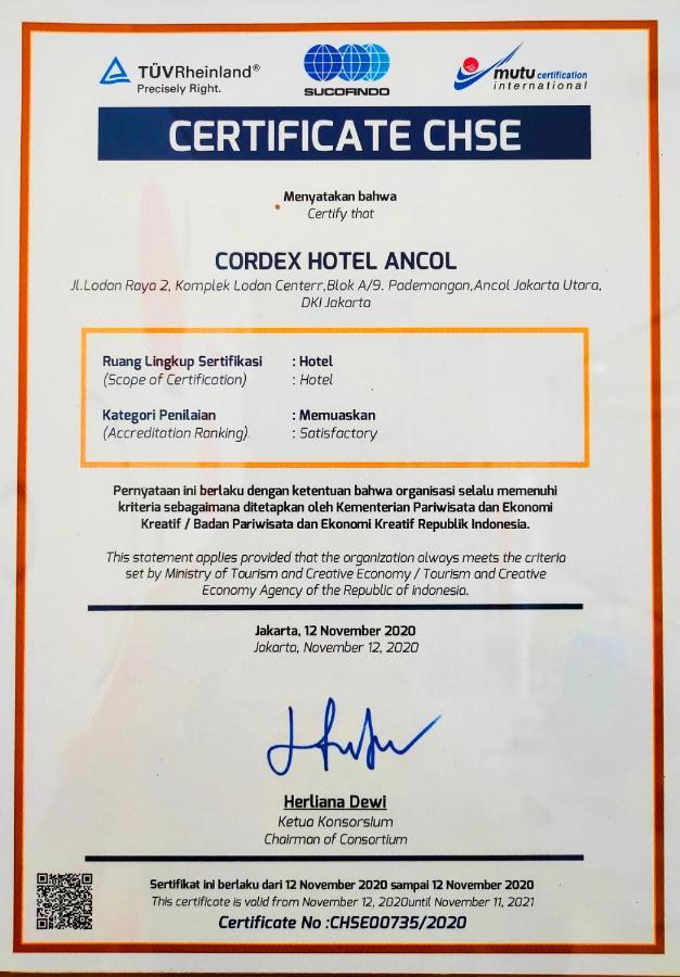 Cordex Hotel Ancol Giacarta Esterno foto